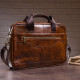 Деловая мужская сумка из зернистой кожи Vintage 182497 Коричневая