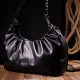 Качественная женская сумка багет KARYA 184597 кожаная Черный