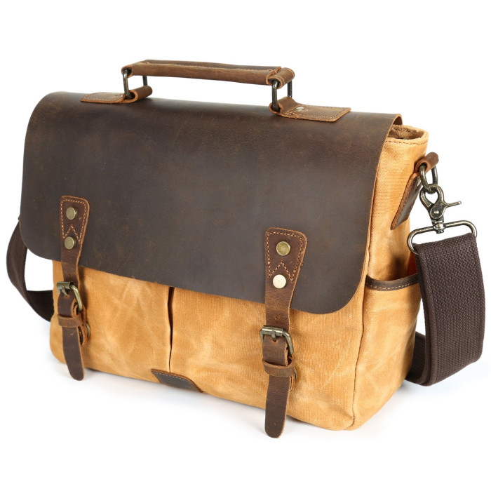 Діловий портфель в поєднанні зі шкірою Vintage 183127 Рудий