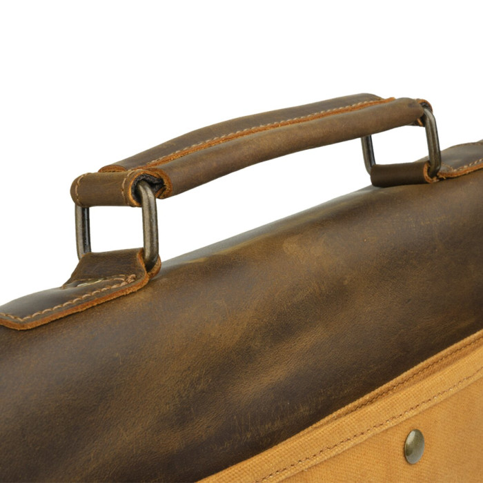Діловий портфель в поєднанні зі шкірою Vintage 183127 Рудий