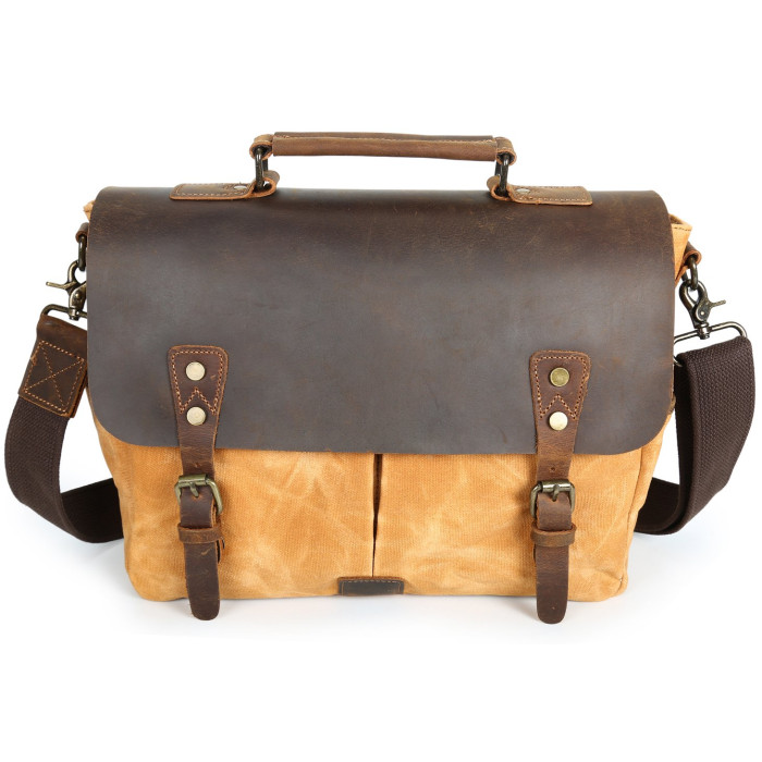 Діловий портфель в поєднанні зі шкірою Vintage 183127 Рудий