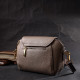 Стильная женская компактная сумка из натуральной кожи Vintage 186237 Бежевая