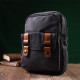 Практичная сумка-рюкзак с двумя отделениями из плотного текстиля Vintage 186147 Черный