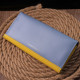 Вместительный женский кожаный кошелек комби двух цветов Сердце GRANDE PELLE 185027 Желто-голубой