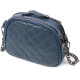 Стильная женская стеганая сумка из мягкой натуральной кожи Vintage 186297 Синяя