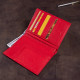 Кошелек кожаный SHVIGEL 180927 с отделениями для паспортов Красный