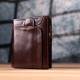 Вертикальний чоловічий гаманець із натуральної шкіри Vintage sale_15096 Коричневий