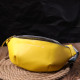 Патриотическая кожаная сумка-бананка комби двух цветов Сердце GRANDE PELLE 185047 Желто-голубая