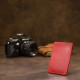 Винтажный кожаный картхолдер GRANDE PELLE 184038 Красный