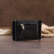  Стильное портмоне с зажимом для денег без застежки в гладкой коже GRANDE PELLE 183628 Черное
