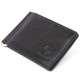  Стильное портмоне с зажимом для денег без застежки в гладкой коже GRANDE PELLE 183628 Черное