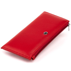 Горизонтальный тонкий кошелек из кожи женский ST Leather 183568 Красный