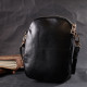 Невелика сумка цікавого формату з м'якої натуральної шкіри Vintage 186308 Чорна