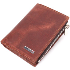 Небольшой вертикальный кошелек из винтажной кожи KARYA 185168, коричневый