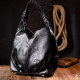 Практичная женская сумка с ручками KARYA 184638 кожаная Черный