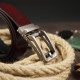 Ремень мужской со стильной пряжкой Vintage 183378 Коричневый