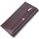 Вертикальный мужской бумажник KARYA 185288 из натуральной зернистой кожи, коричневый