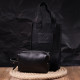 Небольшая косметичка из гладкой кожи на молнии Украина GRANDE PELLE 185048 Черная