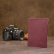 Матовая кожаная обложка на паспорт GRANDE PELLE 183978 Бордовый