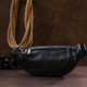 Мужская кожаная сумка на пояс Vintage 184298 Черный
