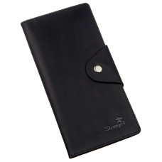 Бумажник мужской вертикальный из винтажной кожи на кнопках SHVIGEL 183018 Черный
