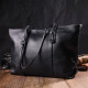 Вместительная женская сумка из натуральной кожи 185928 Vintage Черная