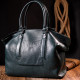 Практичная деловая женская сумка KARYA 184648 кожаная Зеленый