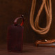 Матовая винтажная кожаная бирка на чемодан Shvigel 186448 Бордовый