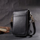 Вертикальная кожаная женская сумка с клапаном Vintage 186278 Черная
