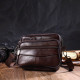 Мужская горизонтальная поясная сумка из натуральной кожи 185798 Vintage Коричневая