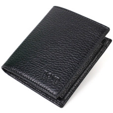 Мужской бумажник миниатюрный из натуральной кожи BOND 185838 Черный