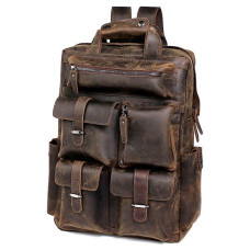 Рюкзак дорожный Vintage 182198 кожаный Коньячный