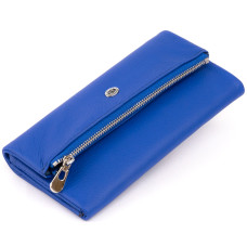 Клатч конверт с карманом для мобильного кожаный женский ST Leather 183508 Синий