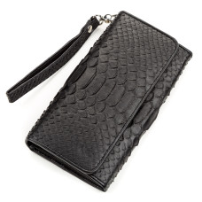 Кошелек женский SNAKE LEATHER 181338 из натуральной кожи питона Черный