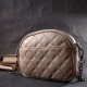 Зручна жіноча стьобана сумка з м'якої натуральної шкіри Vintage 186298 Бежева