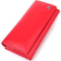 Красивый кошелек для женщин с монетницей из натуральной кожи ST Leather 23105 Красный