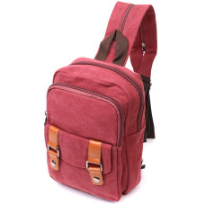 Надежная сумка-рюкзак с двумя отделениями из плотного текстиля Vintage 186149 Бордовый