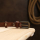Гладкий кожаный ремень для женщин Vintage 184189 Коричневый