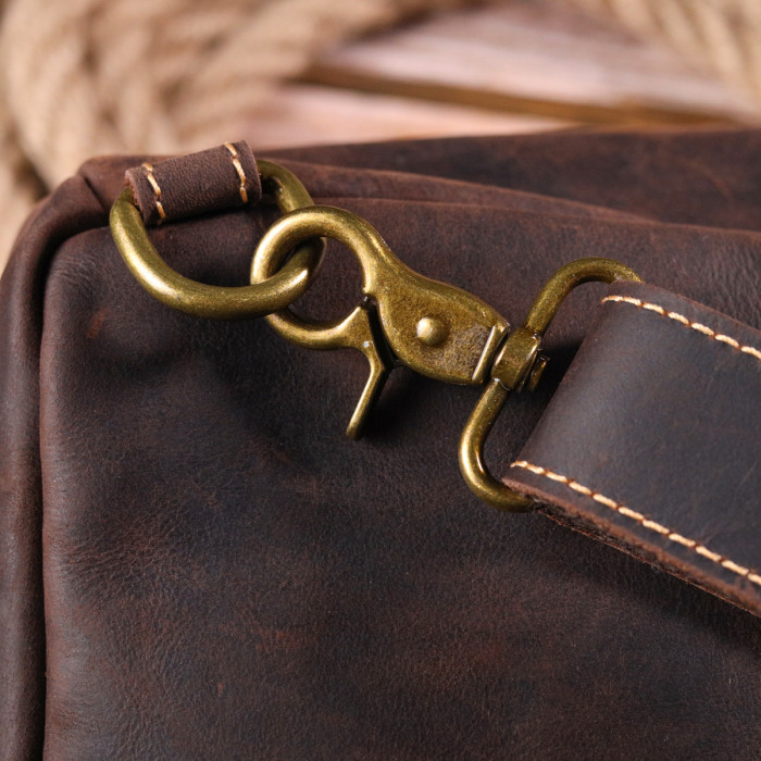 Сумка чоловіча через плече з натуральної vintage шкіри 185229 Vintage Коричнева