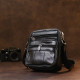 Кожаная небольшая мужская сумка Vintage 184269 Черный