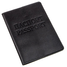 Кожаная обложка на паспорт с надписью SHVIGEL 183269 Черная