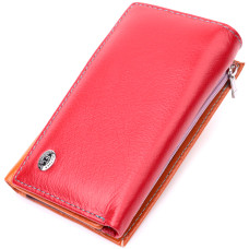 Кожаный кошелек в три сложения для женщин ST Leather 186419 Разноцветный