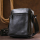 Добротная кожаная мужская сумка Vintage 184329 Черный