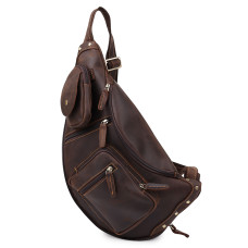 Кожаная мужская винтажная сумка через плечо Vintage 184259 Коричневый