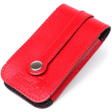 Компактная кожаная ключница с хлястиком SHVIGEL 183279 Красная