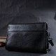 Стильная женская кожаная сумка с полукруглым клапаном Vintage 186229 Черная