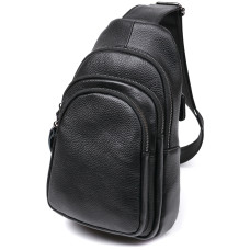 Компактная кожаная мужская сумка через плечо Vintage 184339 Черный