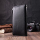 Лаконичный женский вертикальный кошелек-клатч из натуральной кожи ST Leather 186609 Черный