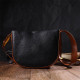Женская полукруглая сумка кросс-боди из натуральной кожи 185939 Vintage Черная