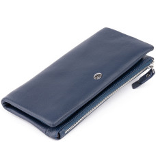 Кошелек-клатч из кожи с карманом для мобильного ST Leather 183549 Темно-синий
